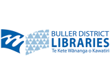 Blue logo for Buller district Libraries