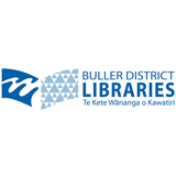 Blue logo for Buller district Libraries